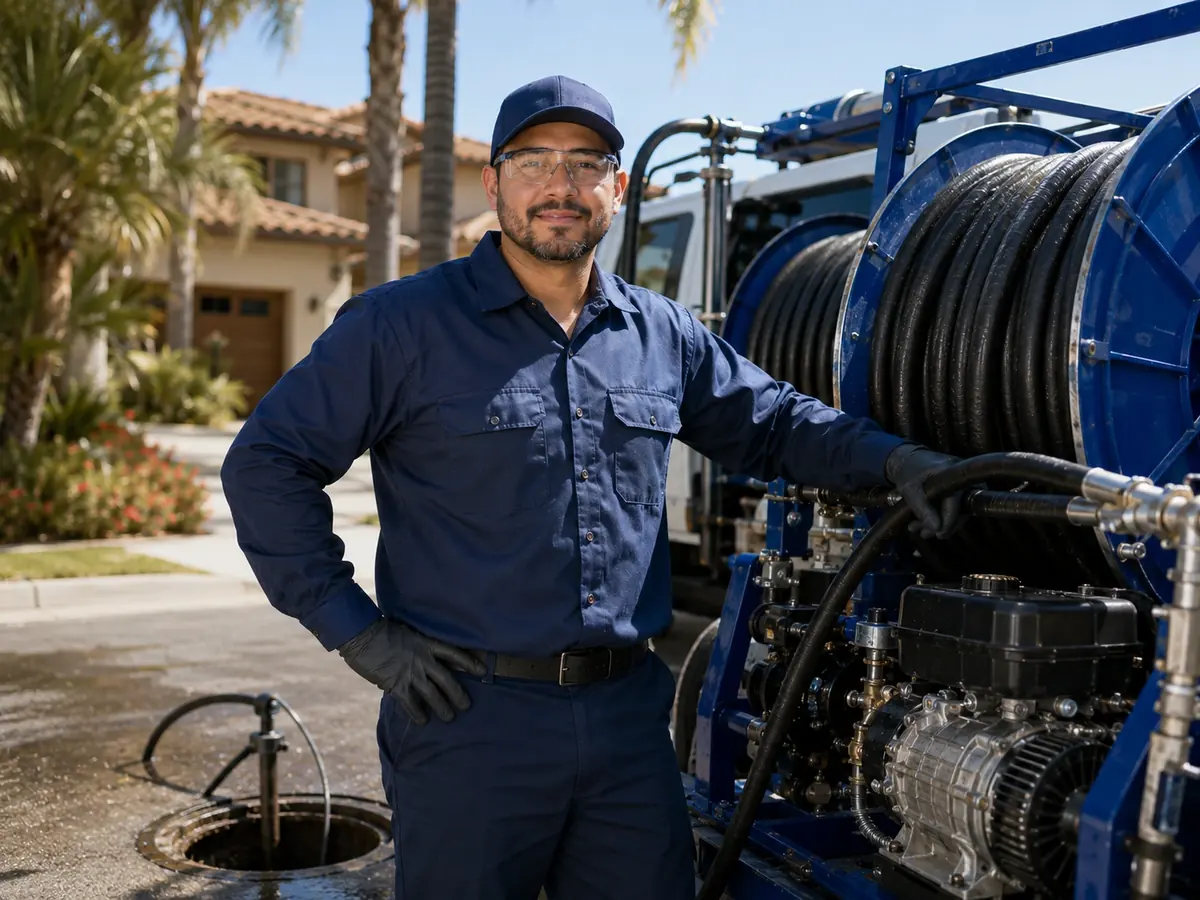 Hydro jet sewer cleaning in La Puente